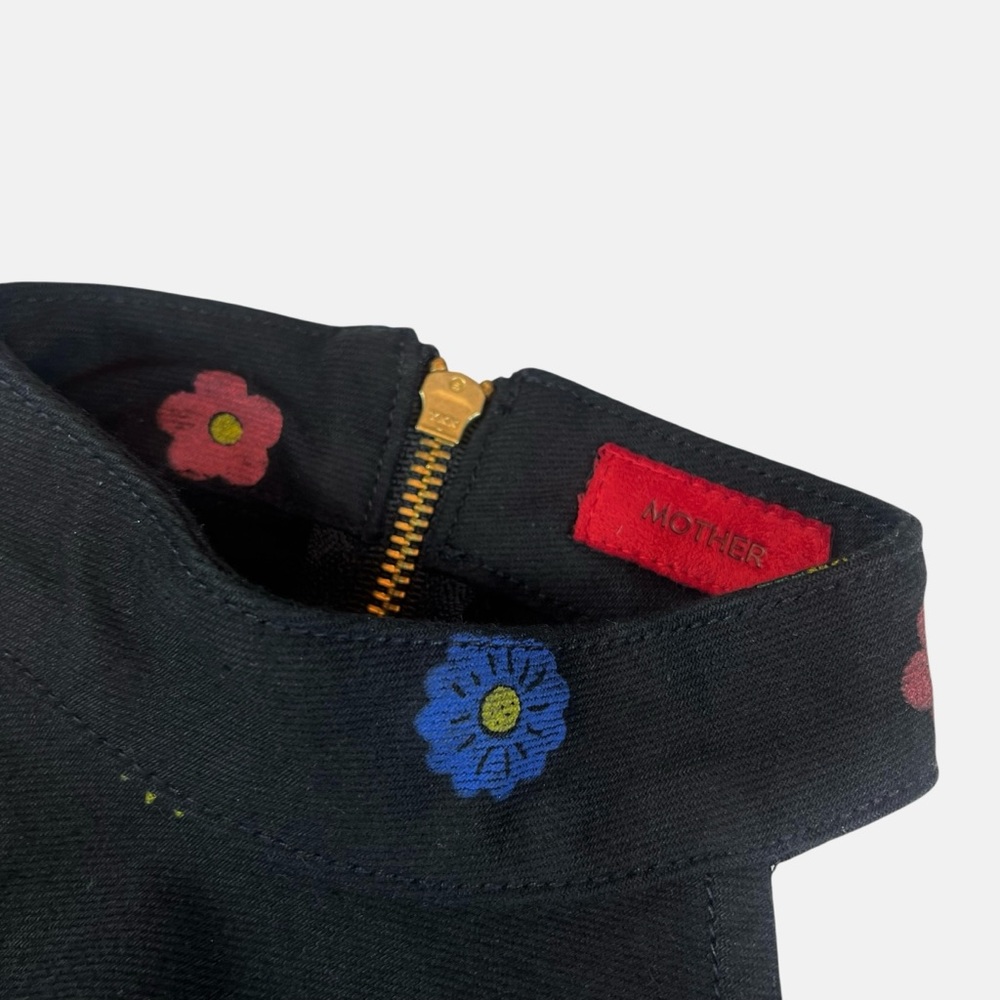MOTHER Never Falter Halter Top Fresh as a Daisy Black Denim - Picture 10 of 12